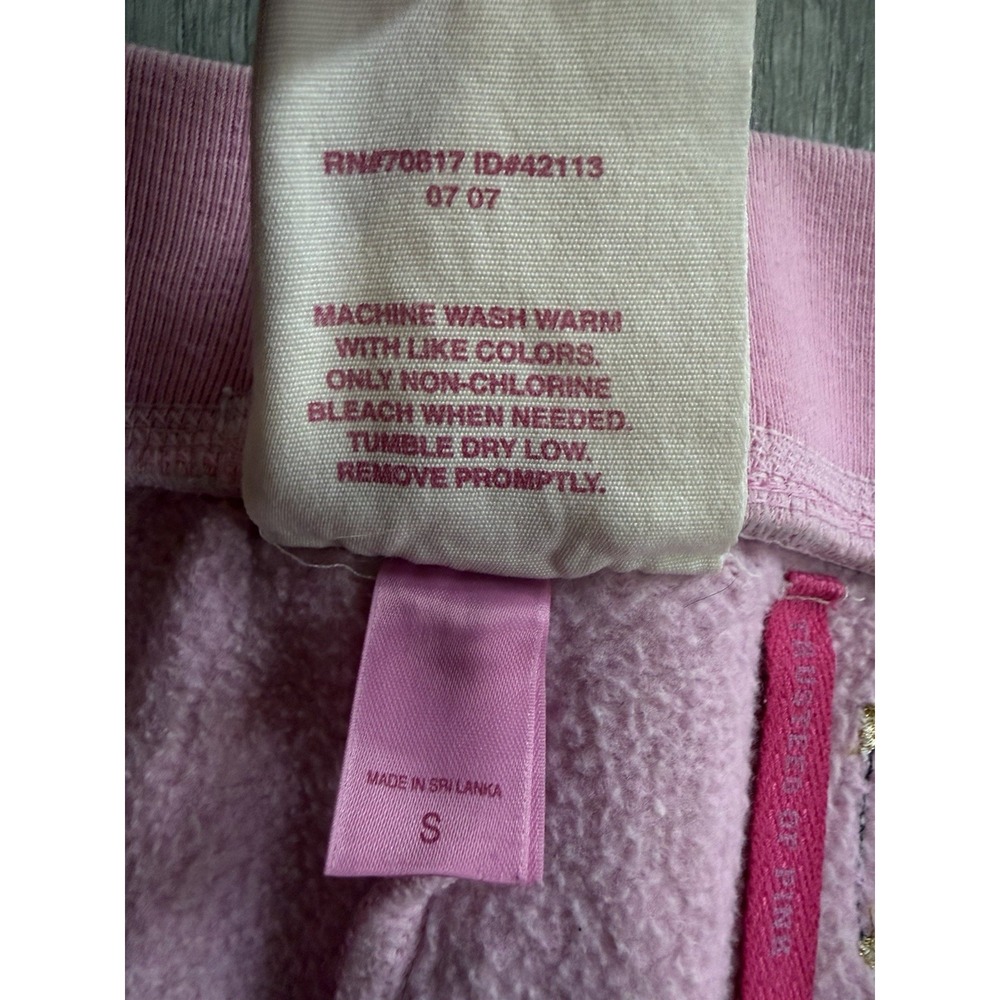 Victoria's Secret Women's 2007 Small Y2K PINK Sweatpants Pink Logo Joggers 86 - Picture 7 of 16